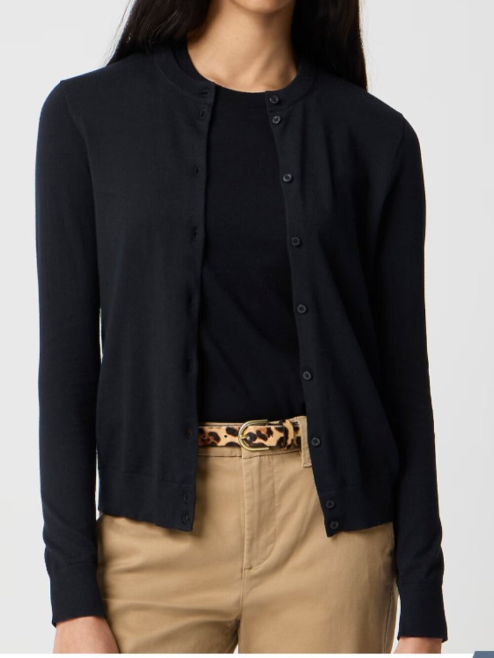 J. Crew Black Button Down Classic Cotton Lightweight Cardigan Sweater S